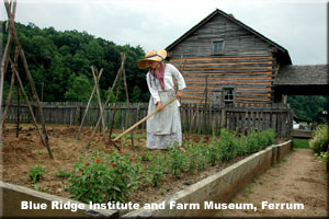 Person working on farm with old farm tools.